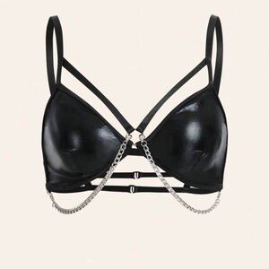 Grunge Metallic Rocker Girl Chain Detail Bra NEW 🏷️